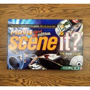 SCENE IT? Board Game Movie 2nd Edition by Mattel, player pieces missing